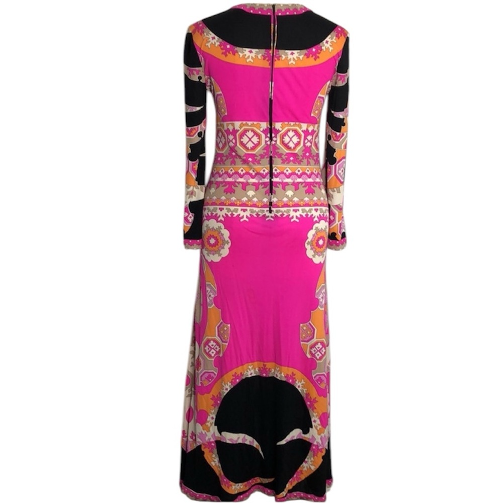 Vintage Leonard Paris silk floral abstract maxi dress - Picture 2 of 16